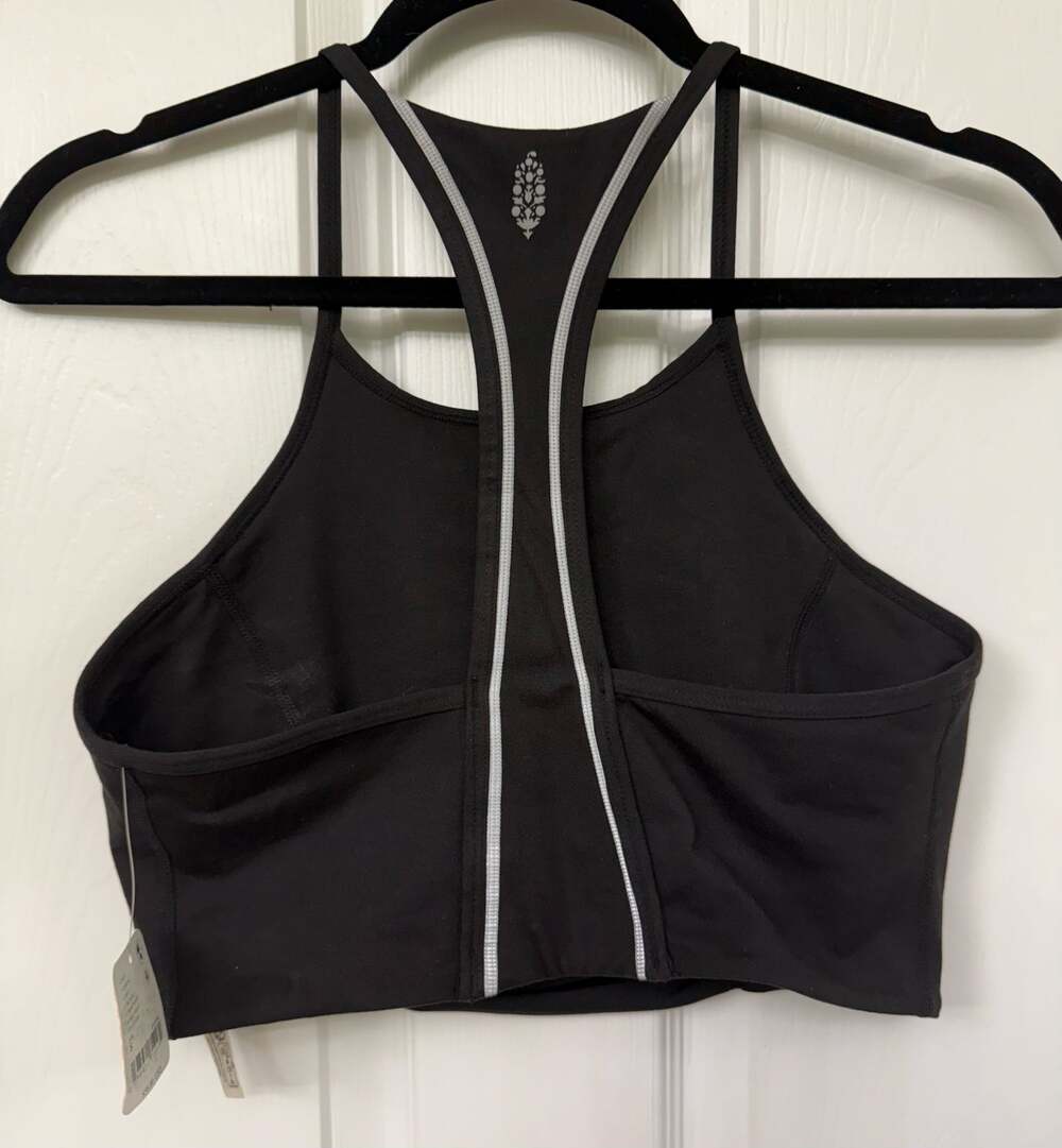 Free People Black grey sports bra racerback NWT Small bralette ($58 retail)
